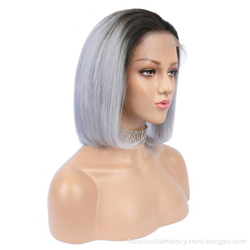 Wholesale 8-30 inch 613 Blonde Pink Blue Red Grey Ombre Short Bob Lace Front Wigs For Black Women